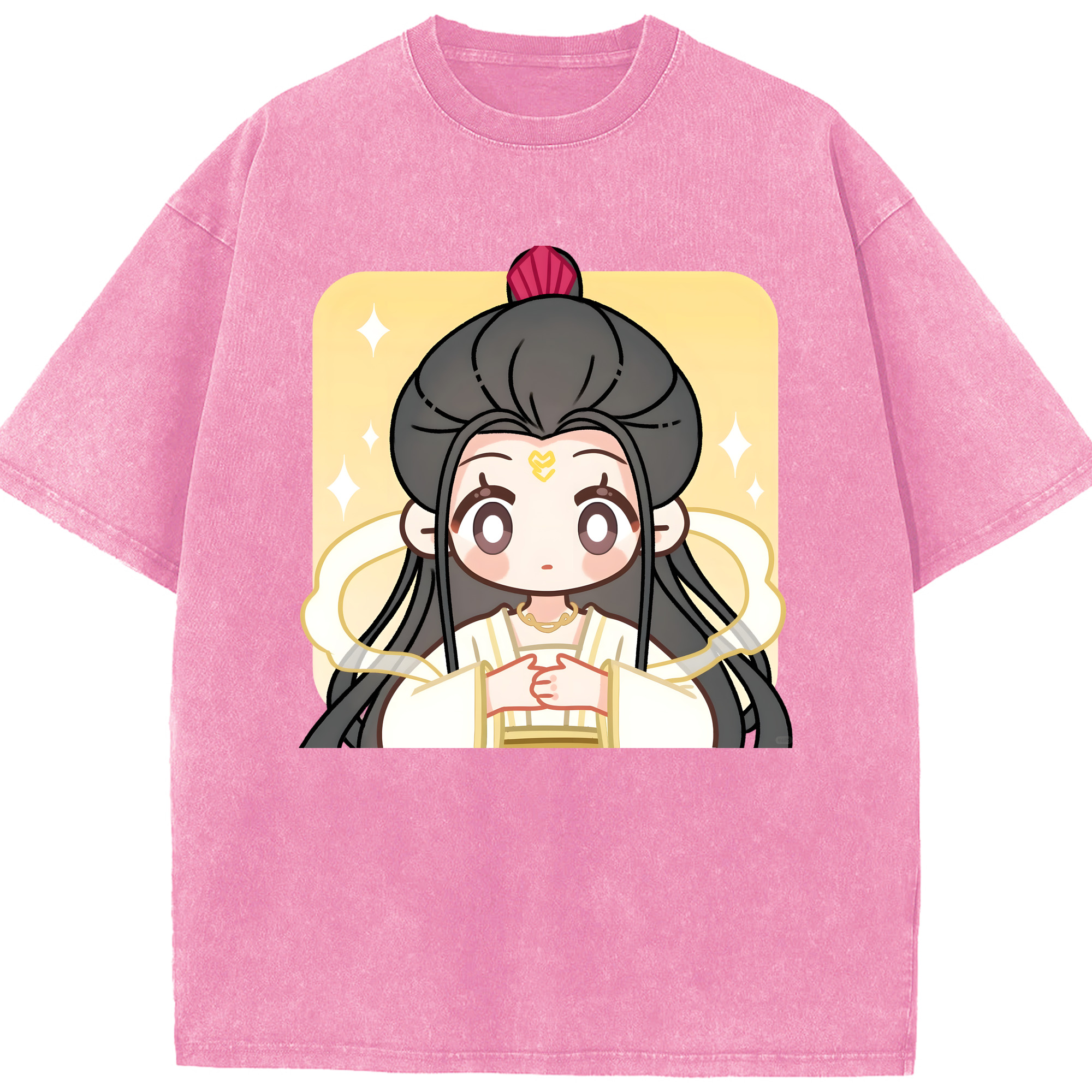 （画像用） Ne Zha 2 ナタ 魔童の大暴れ 綿100% ヴィンテージ風 半袖Tシャツ（フロントプリント）